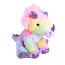 Load image into Gallery viewer, Rainbow Triceratops Stuffed Animal