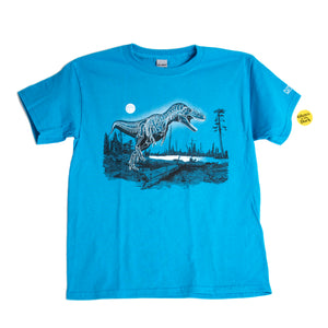 Glowing Tyrannosaur Skeleton Adult T-shirt