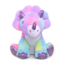 Load image into Gallery viewer, Rainbow Triceratops Stuffed Animal
