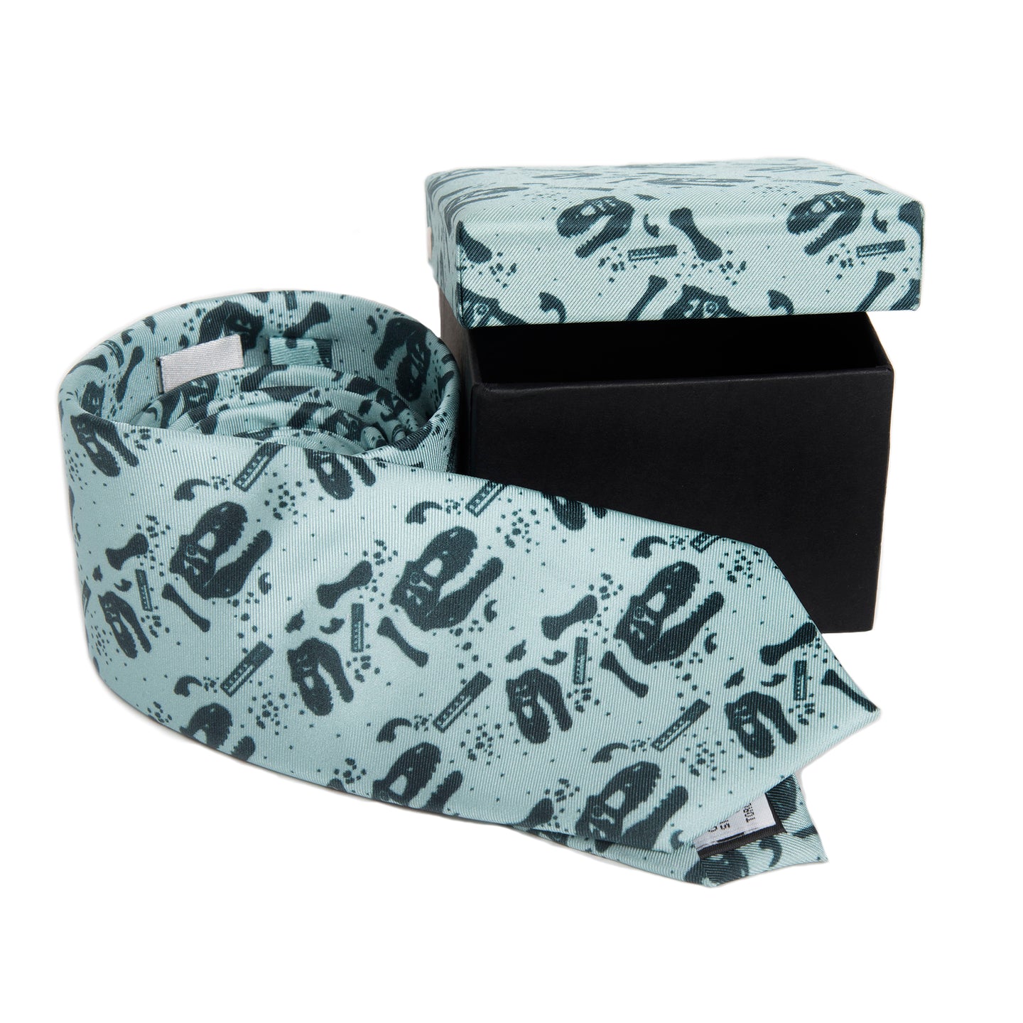 Teal Skulls Silk Tie