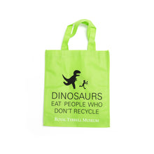 Load image into Gallery viewer, Dinosaurs Eat People Who Don’t Recycle Tote Bag
