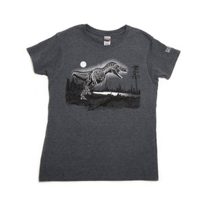 Glowing Tyrannosaur Skeleton Ladies T-shirt