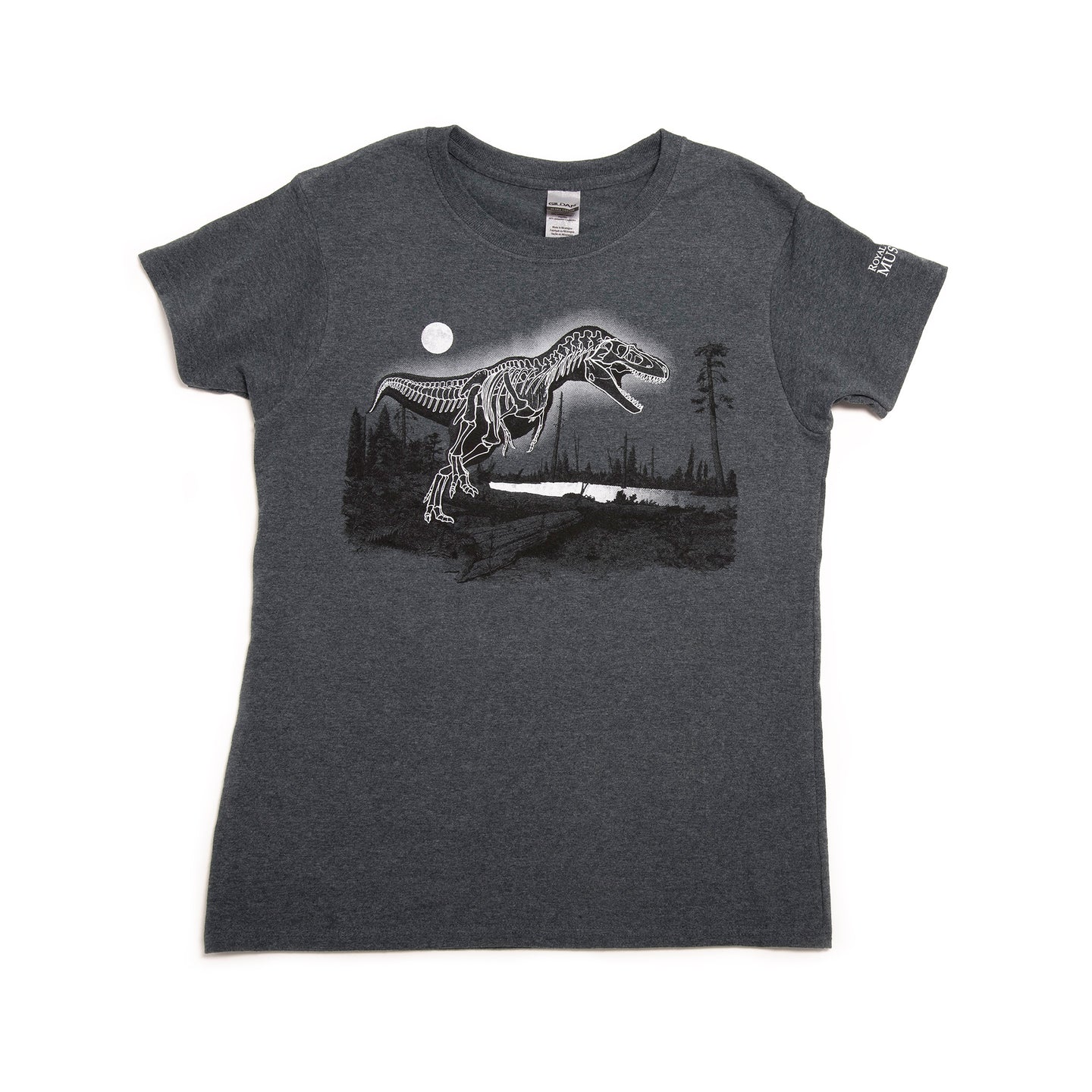 Glowing Tyrannosaur Skeleton Ladies T-shirt